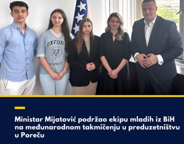 Ministar Mijatović podržao mladu ekipu iz BIH na međunarodnom natjecanju u poduzetništvu